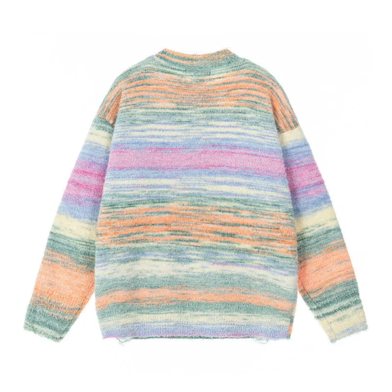 Vivid Hues | Gradient Knit Sweater with Star Detail