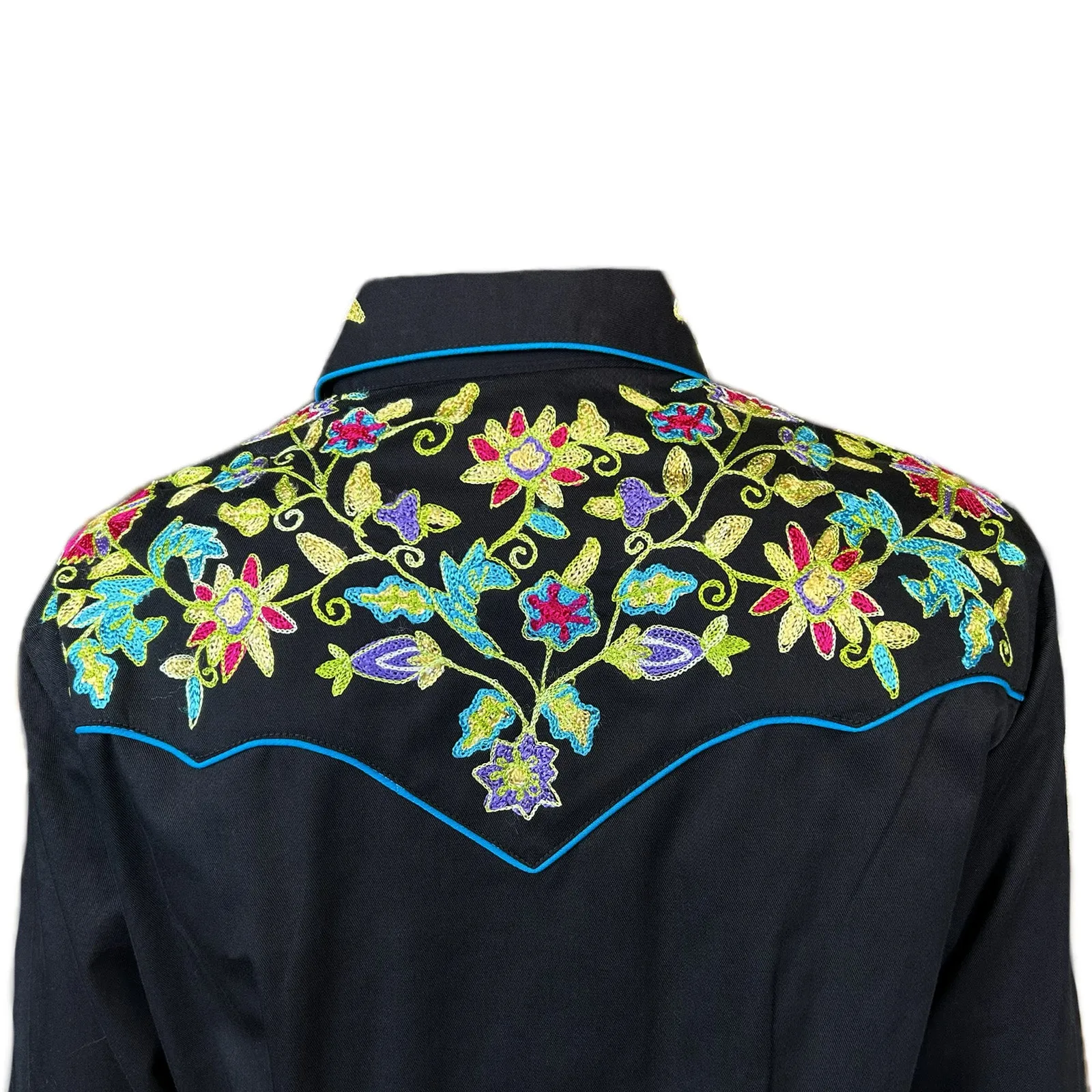 Women's Vintage Floral Bouquet Embroidered Western Shirt